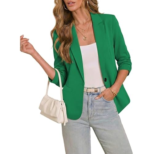 LookbookStore 3/4 Sleeve Blazers for Women Business Casual Fitted Jackets