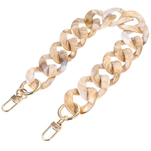 STOBOK Grobgliedrige Acryl Taschenkette als Schulterriemen für Handtaschen, Kurzer Ersatz Henkel & Taschengriff, Retro Resin Chain Strap Zubehör mit Goldenen Schnallen für DIY (40cm)