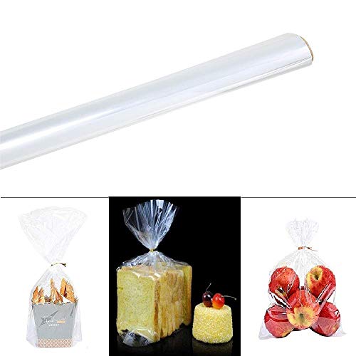 Laojbaba 100' Ft X16" Inch, 2.3 Mil Thick Clear Cellophane Wrap Roll,for Gifts,Candy,Bread,Chocolate