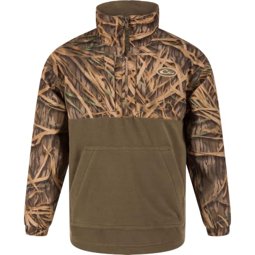 Image of Drake Waterfowl Youth MST Eqwader DW3020 1 /4 Zip Hunting Waterproof Breathable Fleece Lined Warm Jacket with Multiple Pockets | Waterproof Windproof Breathable Fleece Lined Warm Pullover with Multiple Pockets