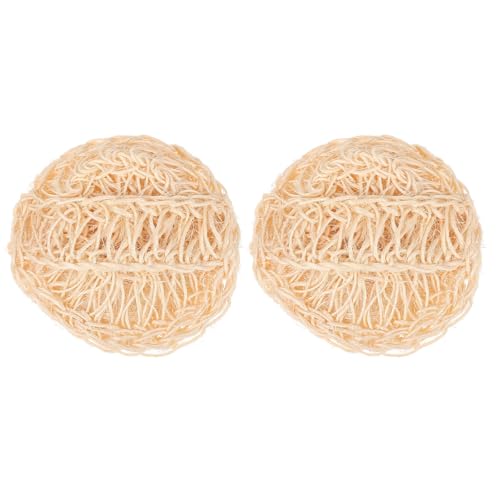 Kichvoe Bolas de Esponja de Sisal Limpieza Profunda y Exfoliación Corporal 2 Piezas, Ovaladas para Baño para Cuidado Cutáneo