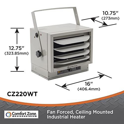 Comfort Zone CZ220 Hard-Wired Ceiling Mount Garage Electric Space Heater thumb #6