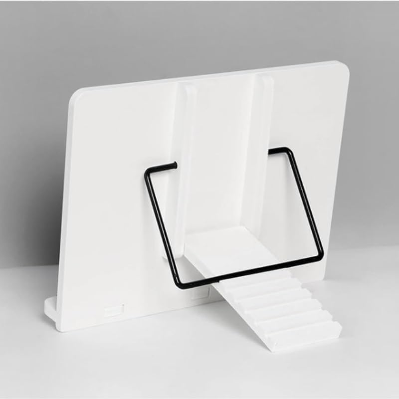 Multi Functional Book Stand White Reading Rack Plastic Holder