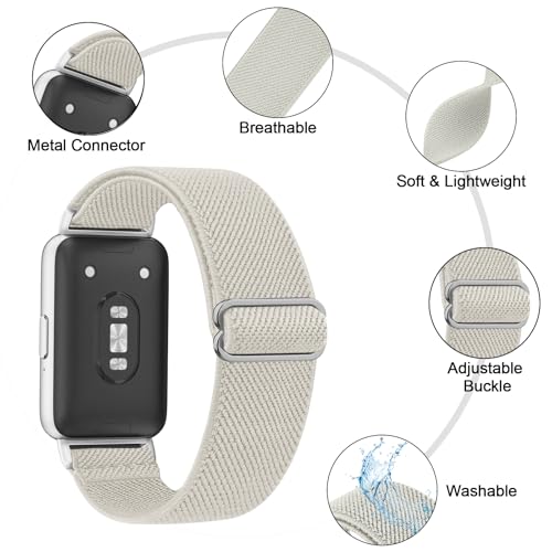 Image of Tobfit Nylon Strap for Samsung Galaxy Fit 3 (Watch Not Included), Flexible Premium Elastomer Nylon Adjustable Watch Band for Galaxy Fit3 2024 SM-R390 Men & Women