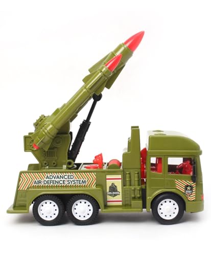 Image of SHIPEASE Friction Powered Military Truck with Missile Launcher for 3+ Year Kids Boys Girls Army Force Toy Truck Pull Back Vehicles Toys(Multicolor)