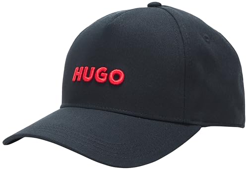 HUGO, Big Logo Cotton Baseball Hat, Black Leather, One Size