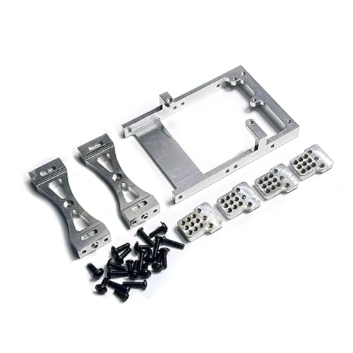 RC Car Accessories for WPL C14 C24 B14 B24 1/16 Metal Servo Mounting Bracket Crossbeam Shock Absorber Frame Remote Control Crawler Vehicle Upgrade Kit(White)
