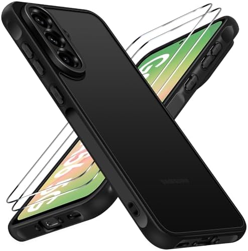 iVoler Hülle für Samsung Galaxy A56 5G mit 2 Stück Panzer Schutz Glas, [Militärstandard] Stoßfest [Kameraschutz] Handyhülle, Matt Durchscheinende Rückseite Anti-Fingerabdruck Schut