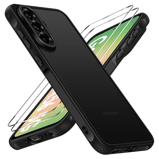 ivoler Coque Mat pour Samsung Galaxy A56 5G avec 2 Pièces Protection, [Antichoc Militaire] [Protection Caméra] Arrière Translucide Étui Mince Bumper Housse -Translucide Noir