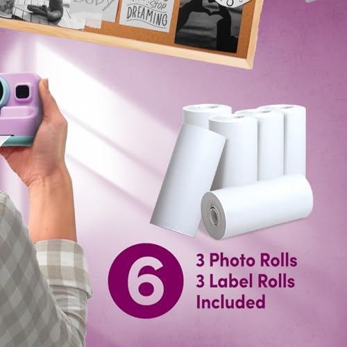 Image of InstaPrint Digital Camera Instant Print - 1080p Video Thermal Instant Print Camera with 16X Zoom, 2.4 inch Screen, MP3 Player, Instaprint Camera for Adults|Includes 6 Rolls (3 Photo + 3 Label)