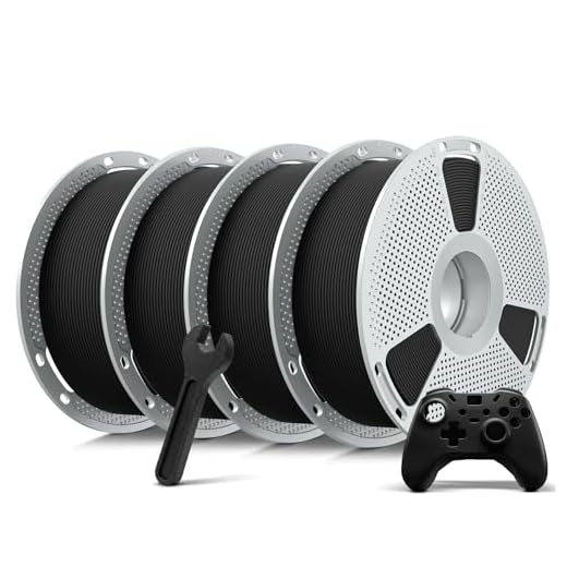 SUNLU Nylon PA6-CF & PA6-GF Combo 1.75mm 3D Printer Filament - 20% Carbon Fiber and 25% Glass Fiber Reinforced, Individually Vacuum Packed, 4kg in Total, 1kg per Spool, 4 Pack, 4000g, (4xBlack)