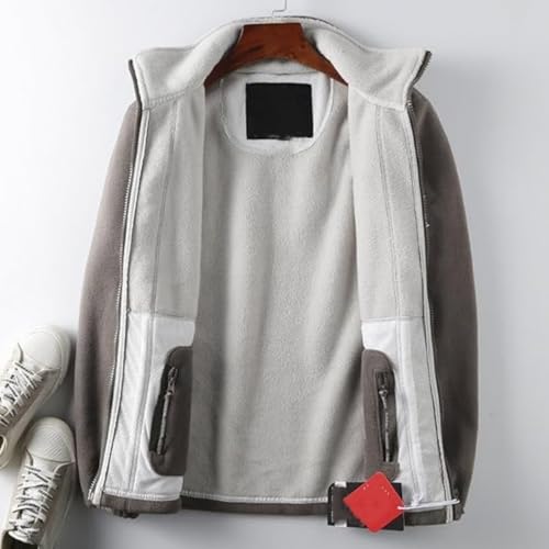 Kyayu Double-Layer Fleece Jacket for Men,Full Zip Thick Fleece Casual Coat,Lightweight and Warm Outdoor Hiking Jacket4