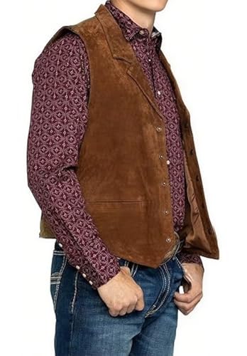 Boys Suede Vest Retro Leather Costume Vest Western Cowboy Style Sleeveless Casual Waistcoat2