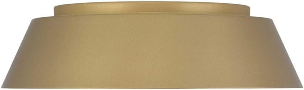 BOWERY HILL Modern LED Outdoor Flush Mount, 15-Inch Aluminum and Brass Light, Etched White Glass Lens, Powder-Coated Finish, Wet Location Rated, Dimmable 5-CCT Porch Light for Home or Commercial Use