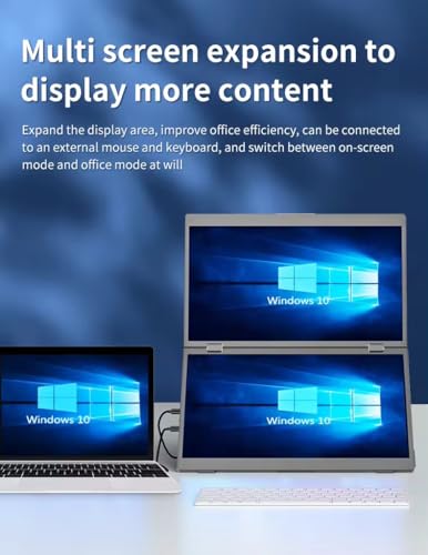 Image of XAVION 18.5 inch Tri-Screen Portable Foldable Dual Monitor with Single Wire | Triple Monitor Compatible with Windows OS | Laptop Screen Extender (18.5 Inch)