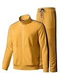 JMIERR Men's Tracksuits 2 Piece Loungewear Halloween Sweat Suit Full Zip Jacket and Joggers Jogging Warm Up Sets Matching Sets Essentials Clothing, L, Yellow