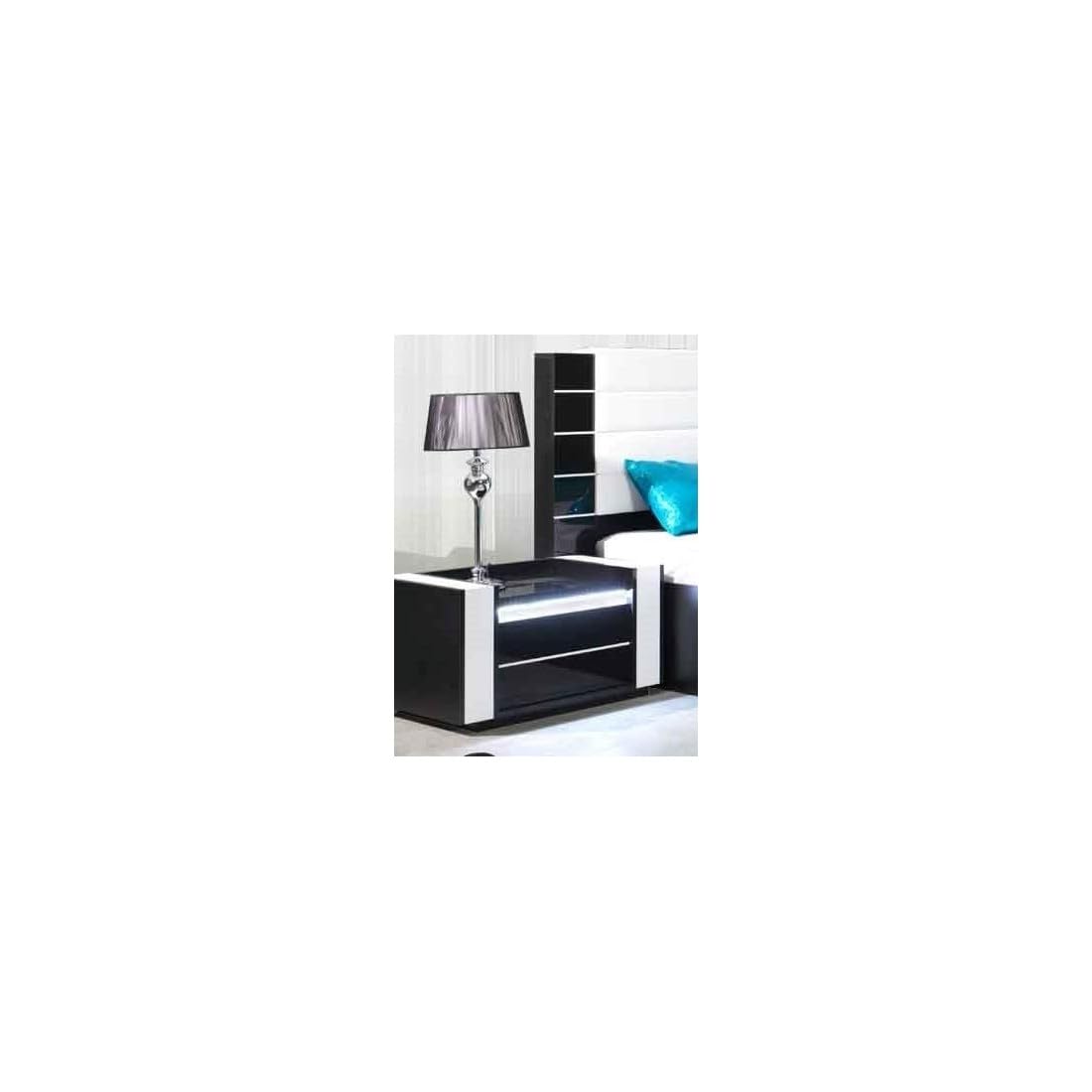 Ensemble de chambre à coucher LINA noir avec lit, commode et chevets