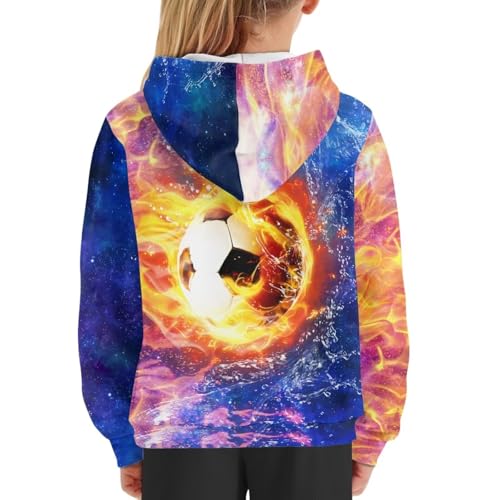 Image of WELLFLYHOM Boys Hooded Sweatshirts Hoodie Pullover Cool Graphic Crewneck Blouses Size 6-16