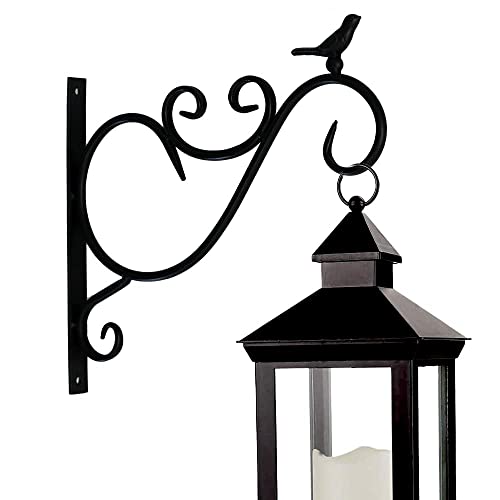 Petgrow 4 pces Outdoor Hanging Plants Bracket Wall Planter Hooks,Heavy Duty Solid Iron Wrought Brackets Stand,Christmas Lantern Hanging Hooks Flower Fence Garden Bird Feeder Wind Chimes Hanger