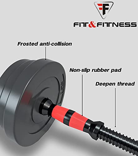 Image of FIT & FITNESS Adjustable Dumbbell and Barbell Set With Connecting Rod for Home Workout & Strength Training (10KG 3 in 1) - Alloy Steel, Black