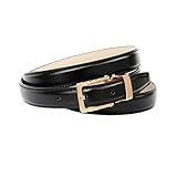 Ancho del cinturón: 2 cm Anthoni Crown Ledergürtel Cinturón, Negro, 95 cm para Mujer