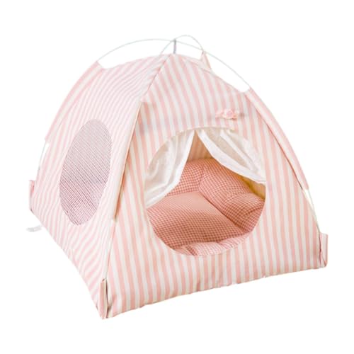 Benboo ペットテイプツェルトコンフォートインテリアハウスの屋外の家の子猫退職キャンプのためのかわいい使用可能な猫テント, ピンク