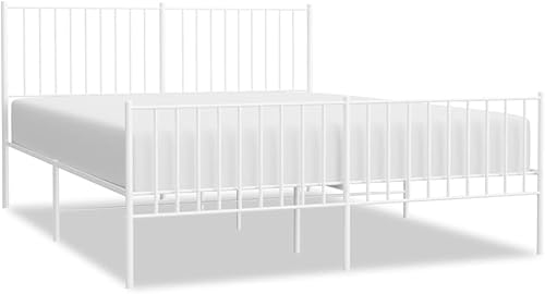 Miniatura 2 de Metal Bed Frame with Headboard Bed Frame Full Platform Bed Full Metal Bed Frames Full Bed Frame with Headboard and Footboard White 59.8"x78.7"