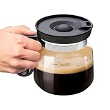 Jubilofex Kaffeetasse, Kaffeebecher, Glas, transparent, spülmaschinenfest, 473 ml, mit Deckel – tragbare Tasse, hitzebeständig, für Büro, Außenbereich, Haus, Auto, Tee