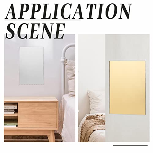 Image of BENECREAT 2 Pack 3mm /1 /8 Thick Acrylic Mirror Sheet with Lamination, Gold and Silver Acrylic Sheet Panels for DIY Craft Projects, Signs, 7.9 inchx11.8 inch