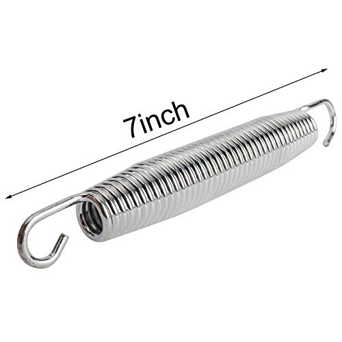 XMSound Silver Trampoline Spring Galvanized Steel Replacement Kit for Extra Bounce,Come with Free T-Hook (6.5inch, 12pack)