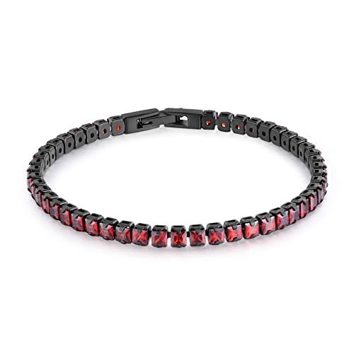 Brosway Bracciale Uomo, Bracciale Tennis in Acciaio e Cubic Zirconia
