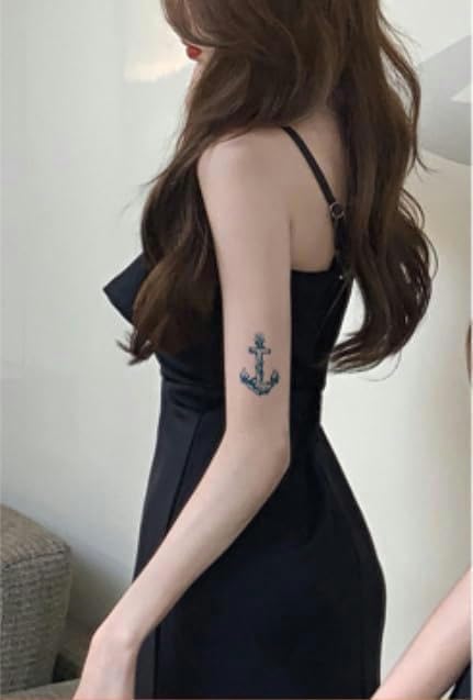 10-Teiliges Anker-Tattoo – Inklusive Lenkrad – Temporäres Hauttattoo Kosmetik