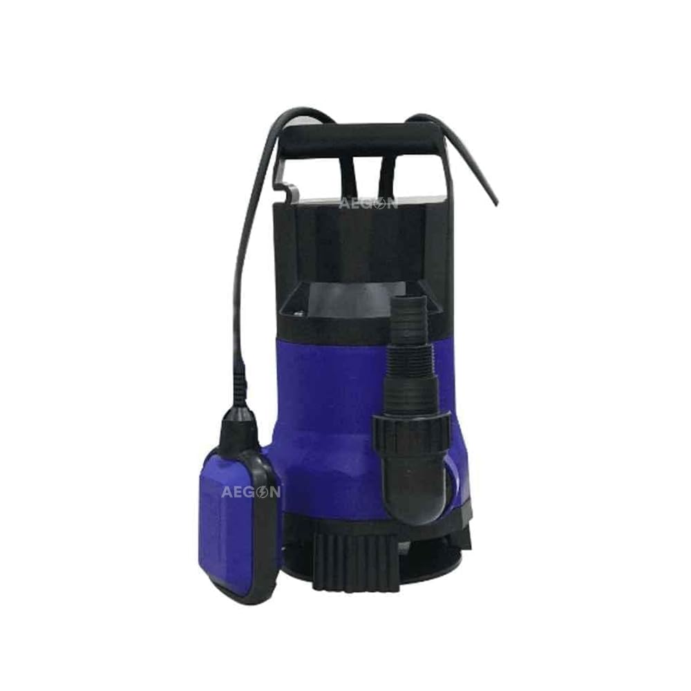 Aegon ASP750 Single Phase IPX8, 750Watt, 1Hp Pure Copper Submersible Sewage Pump with Float Switch (12000 L/H, Head 7m) - Drainage | Water Drain | Drain Unblocker pump (Dark Purple)