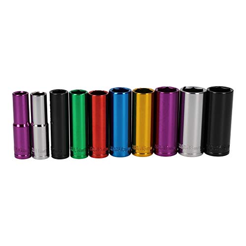 Douilles à code couleur robustes et profondes, set métrique mixte 4-24 mm haute précision - 7