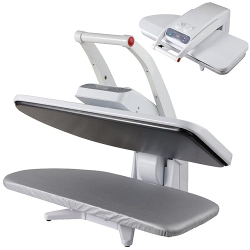 Fer à repasser vapeur intelligent 1400 W avec écran LED, presse à vapeur professionnelle for vêtements, réservoir d'eau de 300 L, plaque de 650 x 240 mm, for linge, taies d'oreiller, serviettes