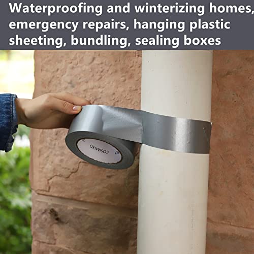 Cosimixo 5-Pack Silver Heavy Duty Duct Tape, 2 Inches X 30 Yards, Strong, Flexible, No Residue, All-Weather And Tear By Hand - Bulk Value For Repairs, Industrial, Professional Use #TOP2