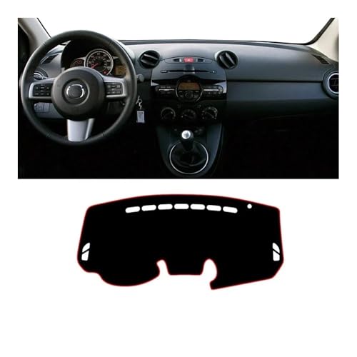 Tapis de protection tableau de bord voiture anti-reflet pour Mazda 2 LHD 07-14