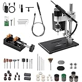 [Fonctionnalités Multiples de la Mini Perceuse à Colonne]: Cette perceuse à colonne d'établi est idéale pour diverses tâches telles que le perçage, le polissage et le meulage. Avec l'utilisation des bons forets et de l'arbre flexible rotatif, elle est parfaite pour les travaux manuels comme la création de modèles réduits, la sculpture sur jade et le travail du bois, faisant d'elle un outil incontournable pour vos projets DIY.