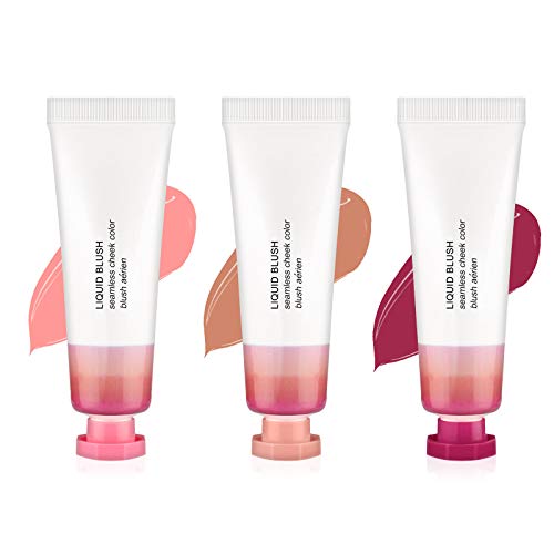 Ownest 3 Colors Liquid Blush Set,Facial Makeup Blush Cream, Moisturizing Silky Natural Blush Bright Lightweight Looking Effect