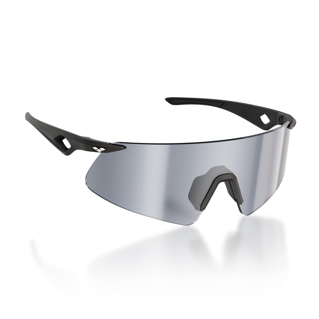 ARENA SAETTA Sportsonnenbrille, flexible und leichte Fassung, stoßfest und UV-geschützt, hydrophob- und antistatisch, optische Klasse 3, verstellbarer Nasenring