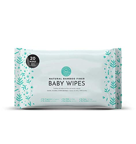Little Toes Hypoallergenic Natural Biodegradable Bamboo Baby Wipes Travel Packs (20 Wipes, 12)