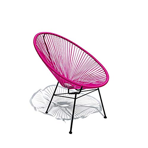 LLDKA Acapulco Rocking Lounger Steel Outdoor armchair outdoor Garden scales, 72.5 x 77 x 90 cm,Pink