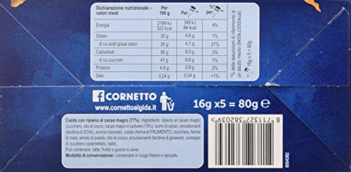 Algida la Punta di Cornetto, Confezione da 5 x 16g...