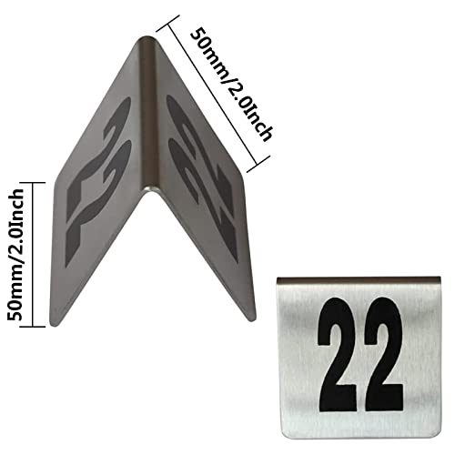 Numéros de table de 1 à 100 avec supports en acier inoxydable double face pour restaurant - 4