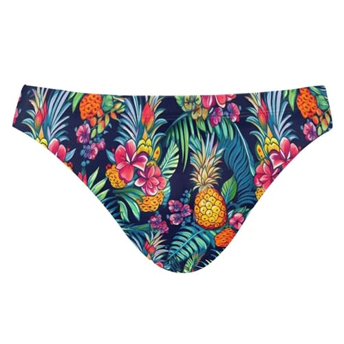 Pineapple Flower Swim Briefs for Men Swimsuit Bikini Swimwear S B0401078