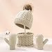 Kids Winter Hat Gloves Scarf Set,Toddler Girls Winter Hat Beanie Neck Warmer Gaiter Mittens Lined Christmas Kids A One Size