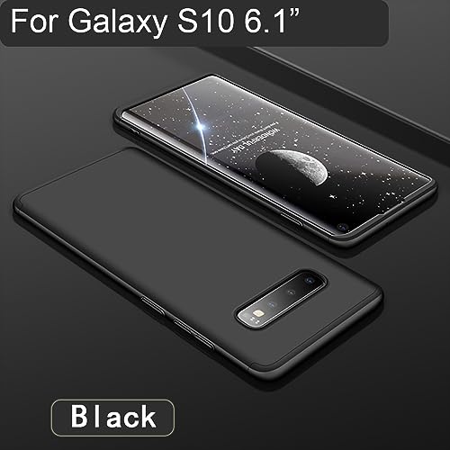 Image of Case for Galaxy S10,Ultra-Slim Thin 3-in-1 Hard PC Case Cover 360 Degree Full Body Protective Cover Compatible with Samsung Galaxy S10 Case 6.1 inch (Black)