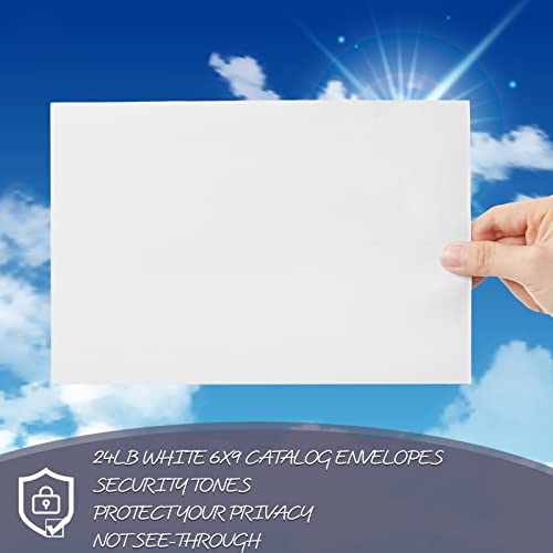 500 Counts 6 X 9 Inch Self Adhesive Security Catalog Envelopes Catalog Mailing Envelopes With Adhesive Closure 24Lb Envelopes For Mailing Storage Organizing Home Office (White) #TOP3