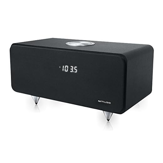 Muse M-950 BT Bluetooth-Lautsprecher mit Radio und holzgehäuse (PLL-Tuner, NFC, USB) schwarz
