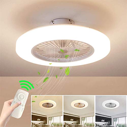 Aplicación De Bluetooth Luz Del Ventilador Luz Del Ventilador Del Techo Restaurante Sala De Estar Invisible Silencio Casa Con Ventilador Eléctrico [Clase de eficiencia energética A]